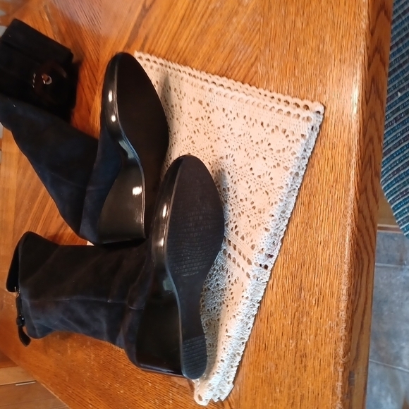 GW Suede Over The Knee Wedge Boots Made In Spain - Picture 8 of 8